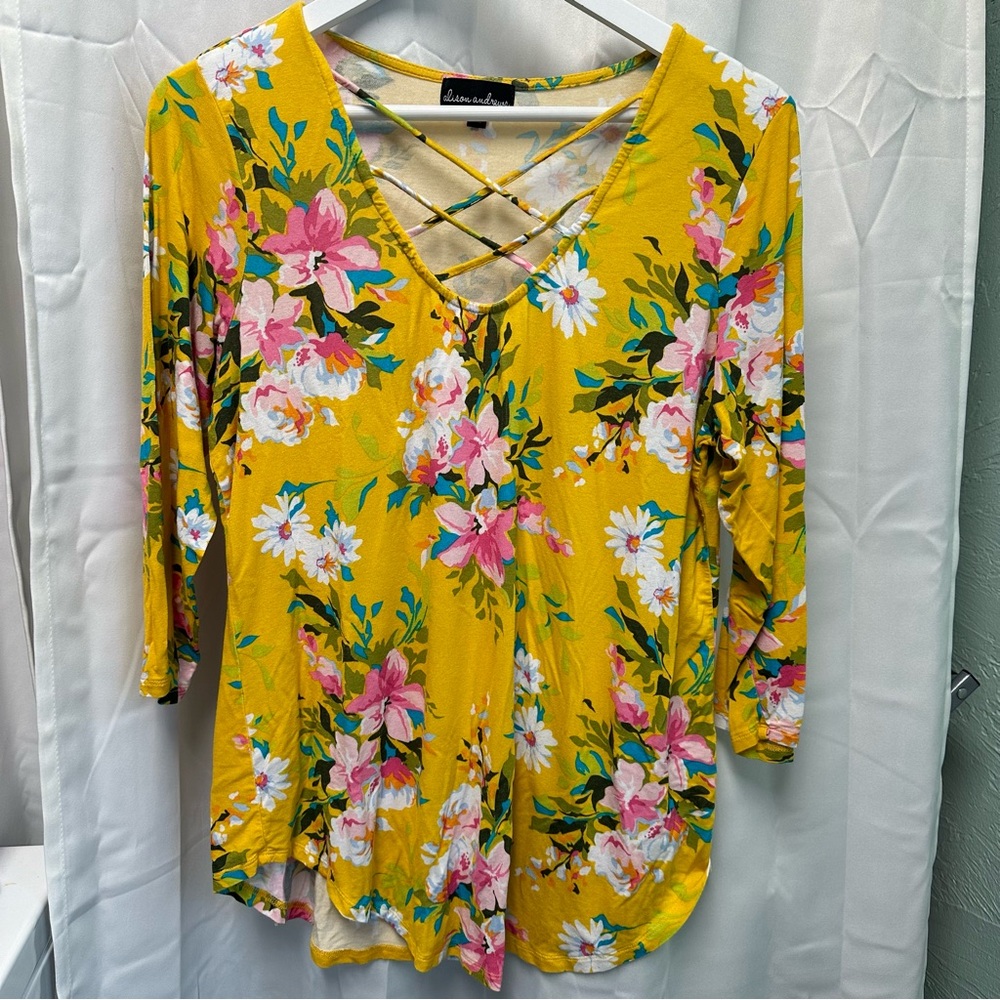 Catherine Malandrino Yellow Floral Blouse